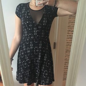 Kimchi Blue Skater dress with mesh cut-outs